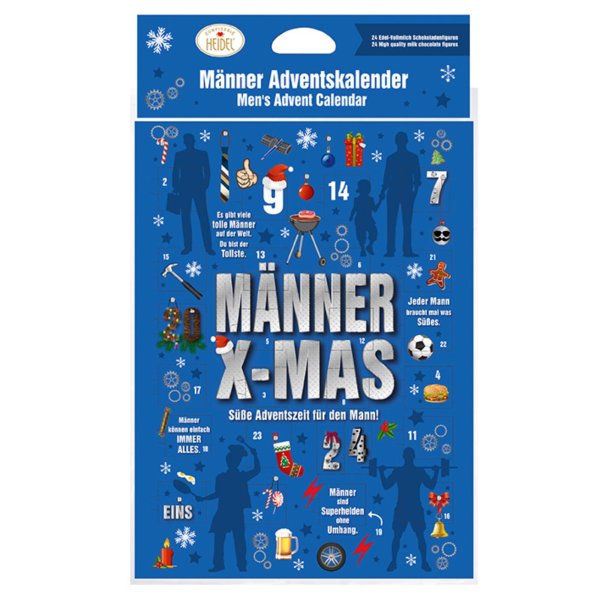 Männer X-MAS Schoko-Adventskalender | Schokolade | Motiv: Hammer, Grill & Mehr